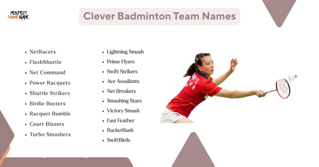 Clever Badminton Team Names