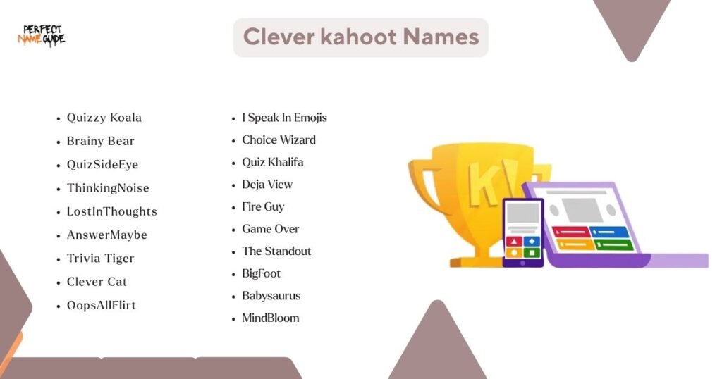 Clever kahoot Names