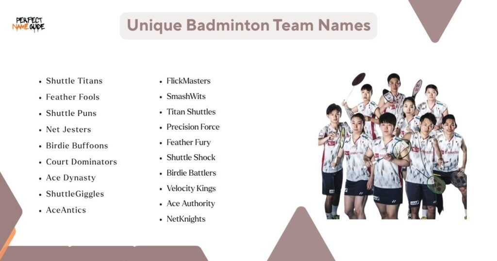 Unique Badminton Team Names